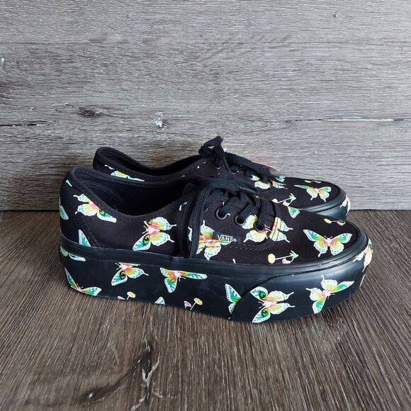 Vans Shoes - VANS Authentic GLOW IN THE DARK Stacked Morph Blackout Butterfly Shoe Womens 7